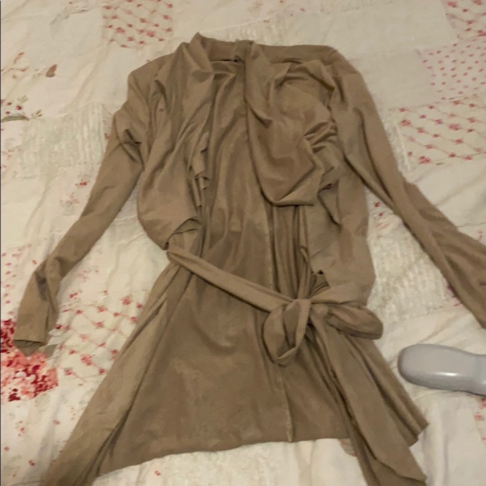 Lightweight, suede blazer jacket